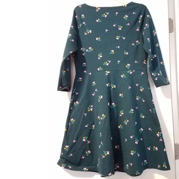 Old Navy Teal Floral Ponte Knit Fit & Flare Dress - Picture 2 of 7